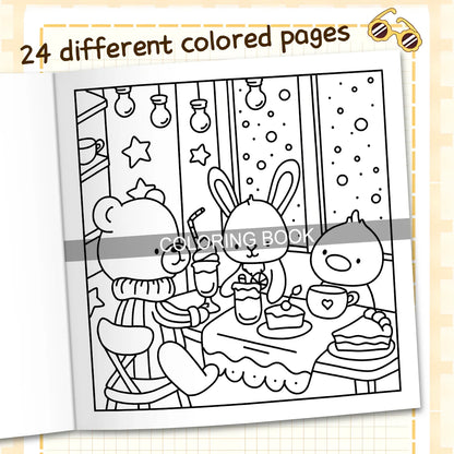 CHIRSTMAS HOLIDAY Coloring Book for Adults Featuring Cartoon Bold-easy Patterns for Relaxation Kids DIY Painting Drawing Books
