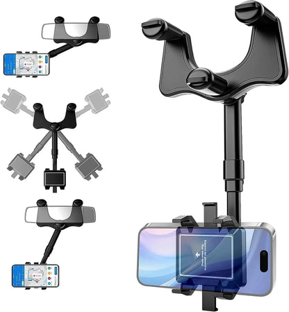 Universal Clip Rotatable and Retractable Car Phone Holder Rearview Mirror Driving Recorder Bracket DVR/GPS Mobile Phone Support