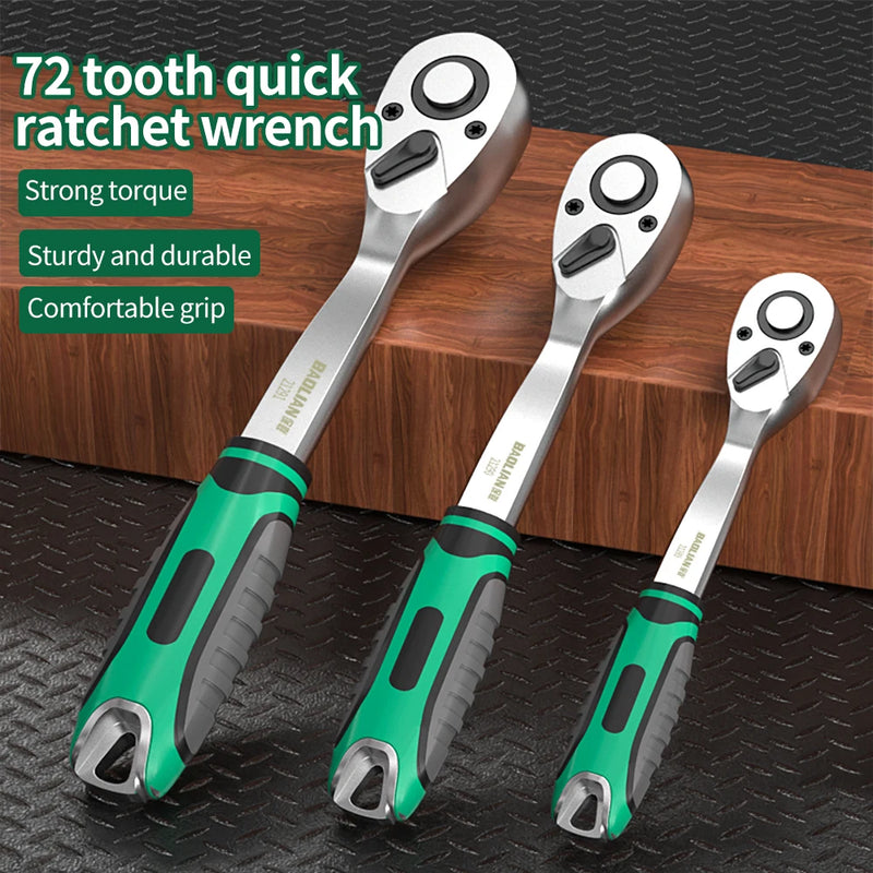 72 Tooth Ratcheting Wrench Set 1/4 3/8 1/2 Inch Auto Quick Repair Wrench Labour-Saving Ratchet Wrench Set Hand Tools