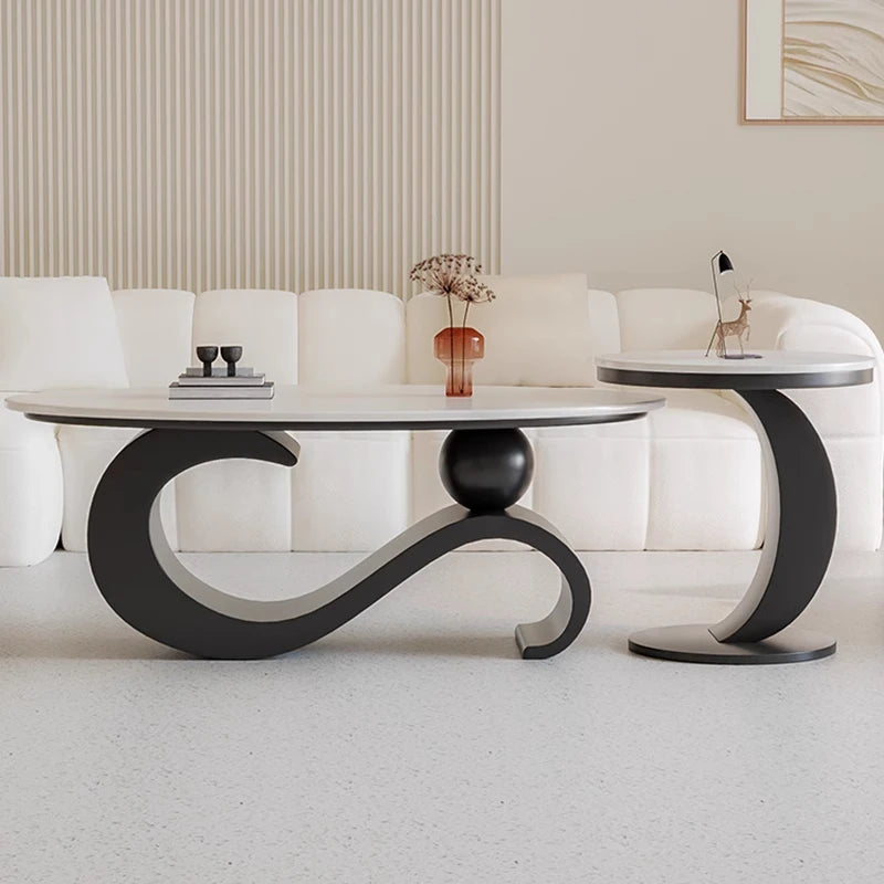 Mid Century Retro Coffee Table Beauty Luxury Oval Nordic Coffee Table Aesthetic Classic Table Basse De Salon Home Furniture