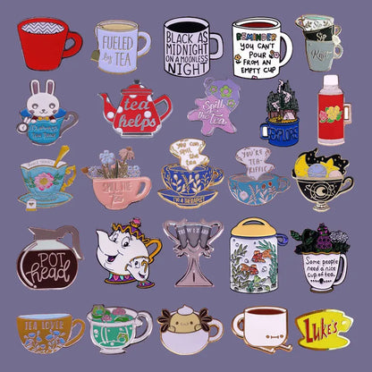 Lovely Delicate Cup Badge Personalized Creative Alloy Enamel Brooch Fashion Clothing Decorative Lapel Pin Boutique Metal Gift