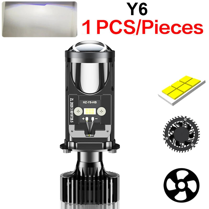 H4 LED Projector Motorcycle Headlight Bulbs Bi LED Lens Projector motorcycle accessories Mini Projector Lens Headlight Projector