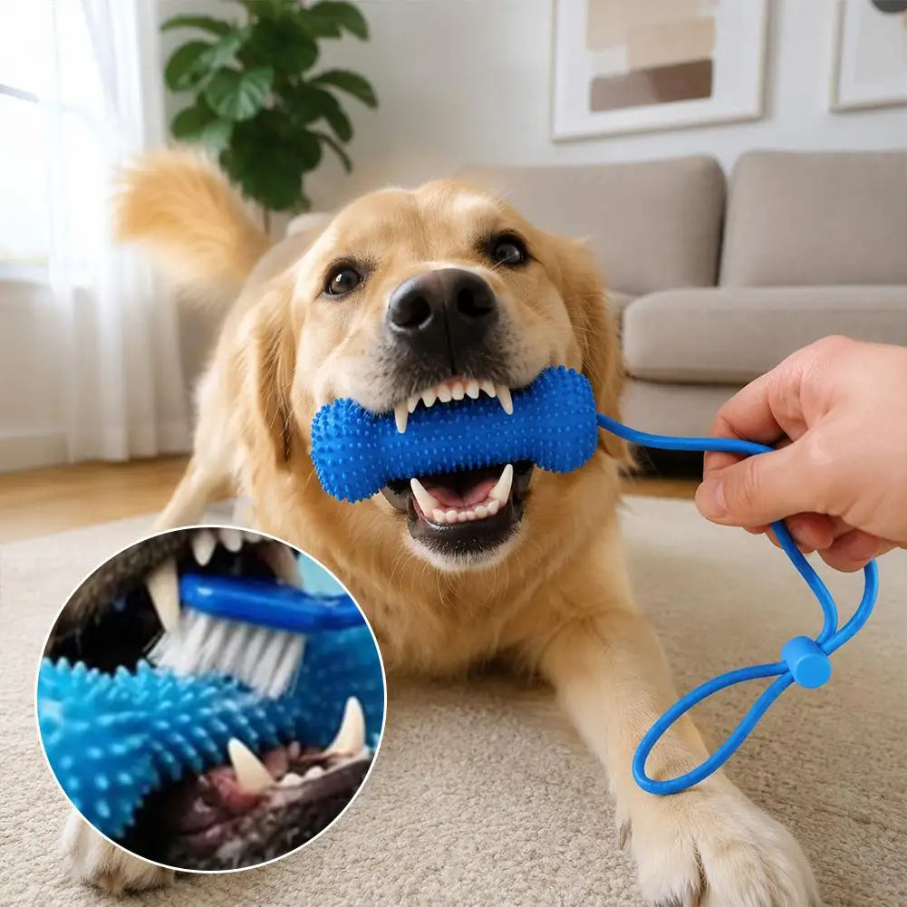 1/2PCS Pets Dog Chew Toys with Rope – Teeth Cleaning & Gum Massage, Durable TPR Dental Stick for Training & Play Pet Dental Care
