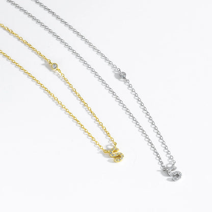 VEWANT New 925 Sterling Silver Monogram Initial Letter A M Pendant Long Chain Necklace Crystal Fine Jewelry Luxury Fine Jewelry