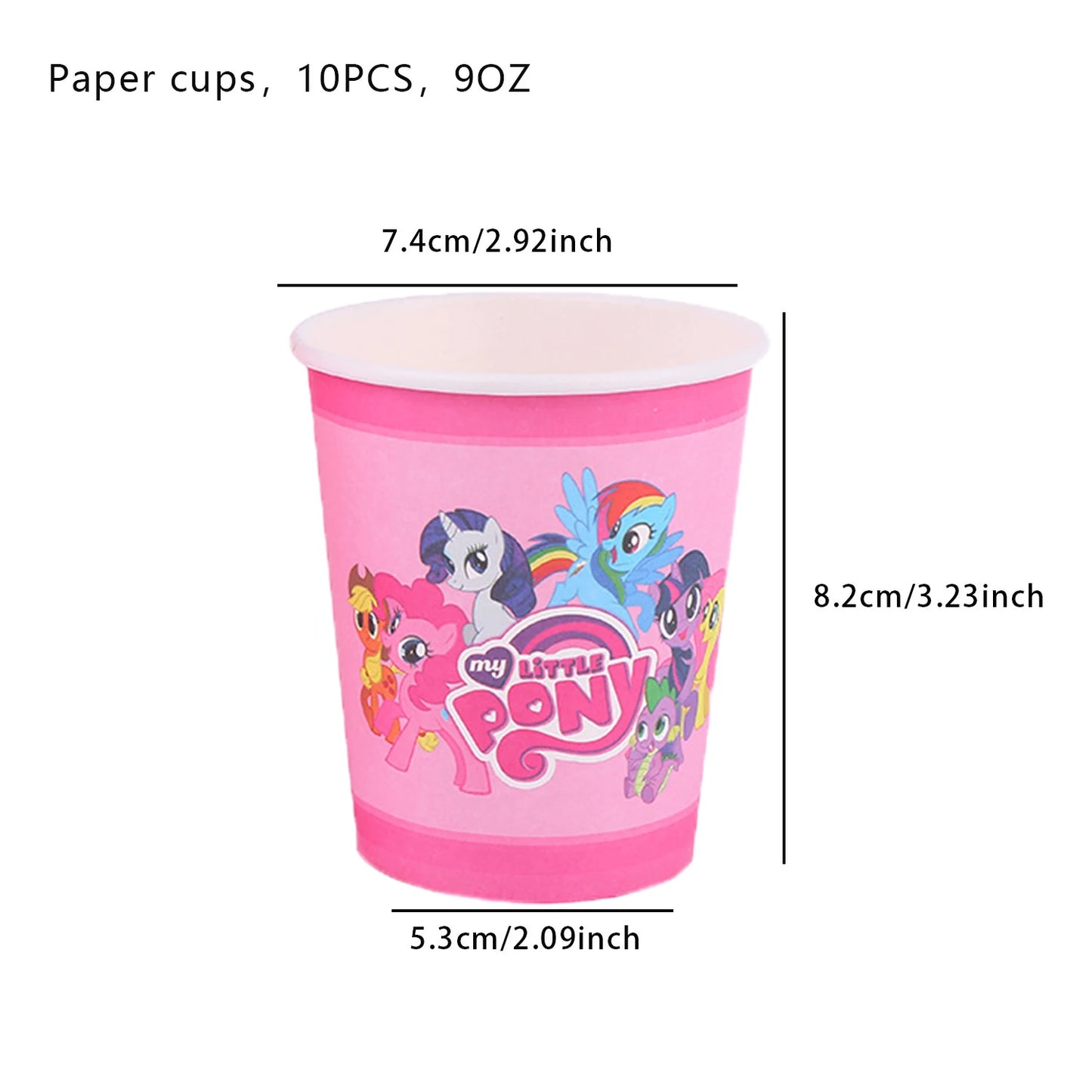 My Little Pony themed children's birthday party supplies, girls' first birthday tablecloth, tableware, paper cups, flag-raising