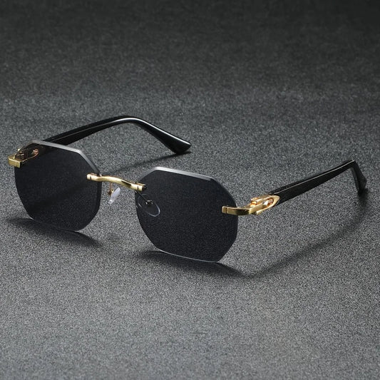 1PC Fashionable Design Sunglasses, Frameless, Suitable For Both Men And Women, Casual Wear, Holiday Use, Sturdy Glasses