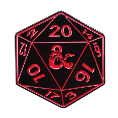 RPG Dice Game D&D Enamel Pins Dungeons Brooch Fashion Personality Lapel Badge Hoodie Decorative Accessories Fans Gift