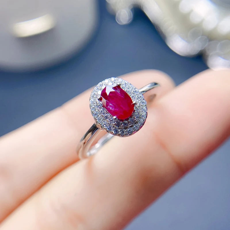 Natural Ruby Rings for women silver 925 jewelry luxury gem stones 18k gold plated free shiping items