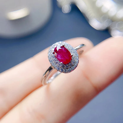 Natural Ruby Rings for women silver 925 jewelry luxury gem stones 18k gold plated free shiping items