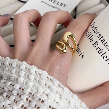 New Adjustable Colorful Drip Glaze Ring Women Fashion Retro Geometric Gold Colour Metal Rings Wedding Jewelry Birthday Gift