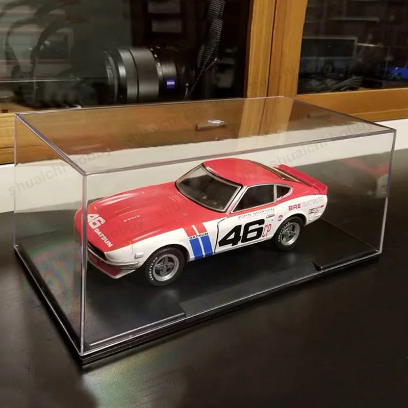 4Sets 1/24 Car Model Display Box Acrylic Transparent Protection Dust Cover 222x120x90mm for Miniature Models Storage Decoration