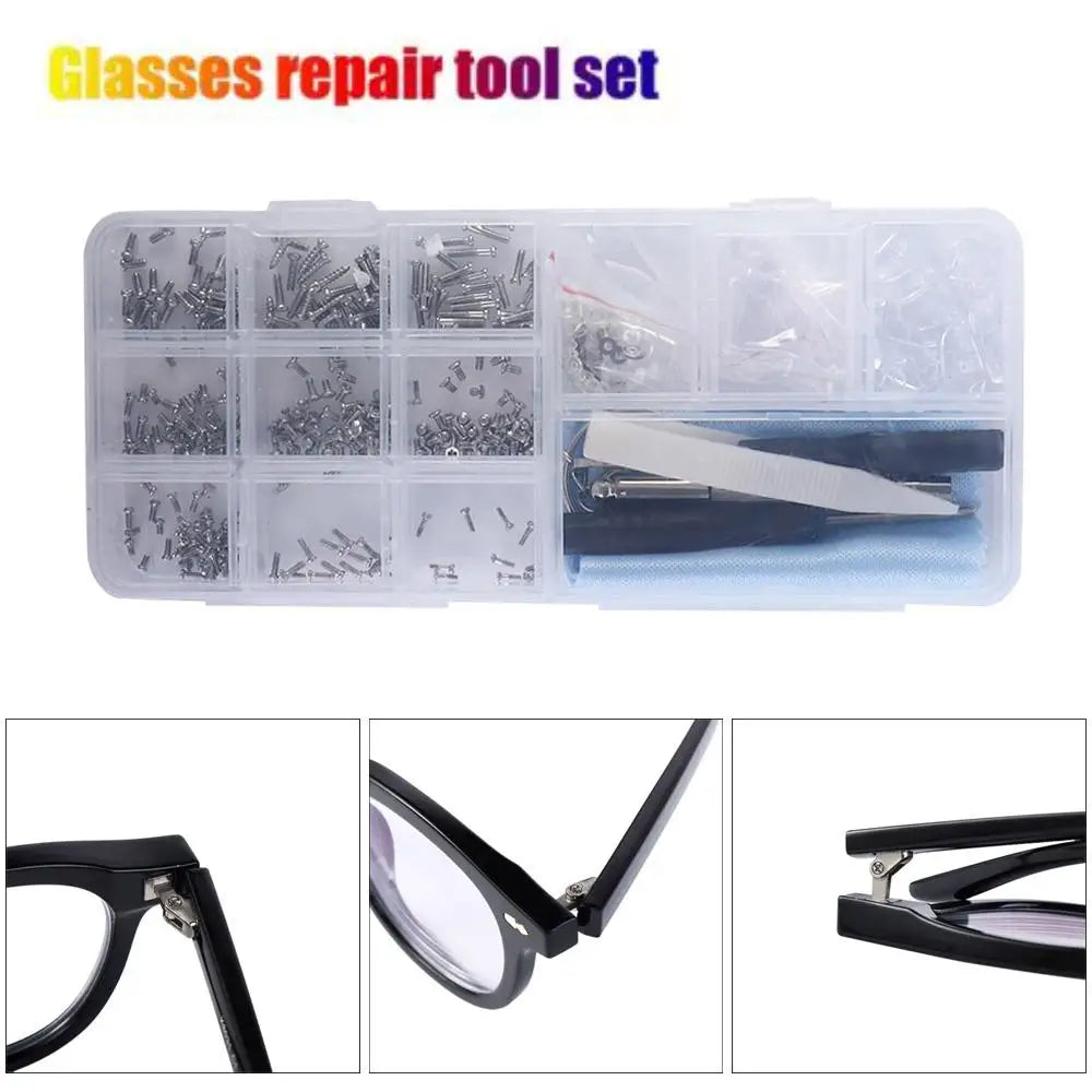 Screwdriver Assorted Kit Glasses Screws Replacement Glasses Screws Sets Sunglass Repair Tool Glasses Screws Eyeglass Nose Pads