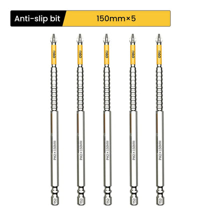 5PCS Upgraded High Hardness And Strong Magnetic Bit 25/50/65/70/90/150mm Non-slip Cross High Hardness Electric Hand Drill Screw
