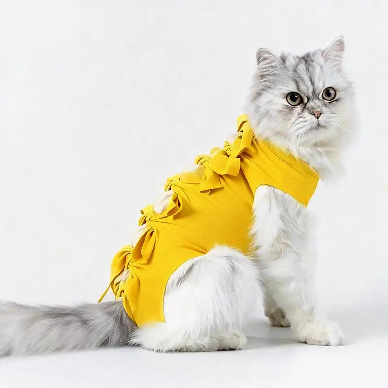 *Pet Neutering Suit Cat Postoperative Recovery Anti Licking Clothing Adjustable Cat Wound Protective Clothes Pet Supplies
