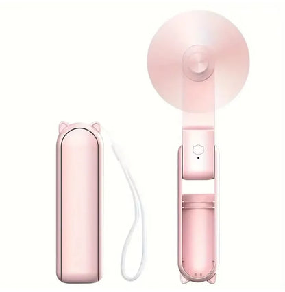 Portable Mini Fan, USB Rechargeable, 3-speed Adjustable, Foldable Handheld Fan, Suitable for Women, Travel, Outdoor Use