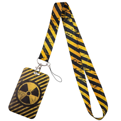 Classic Warning Strip Credential Holder Neck Strap Lanyard for Key Keychain USB Badge Holder Keyring Accessories Friends Gifts