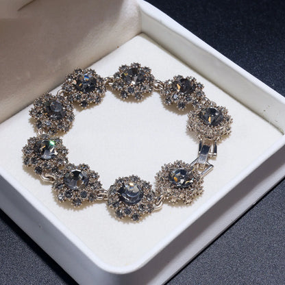 Shiny Fine Black Jewelry Necklace Earrings Bracelet Women's Costume Decoration Set Holiday Wedding Bridal Everyday Gift M-1022