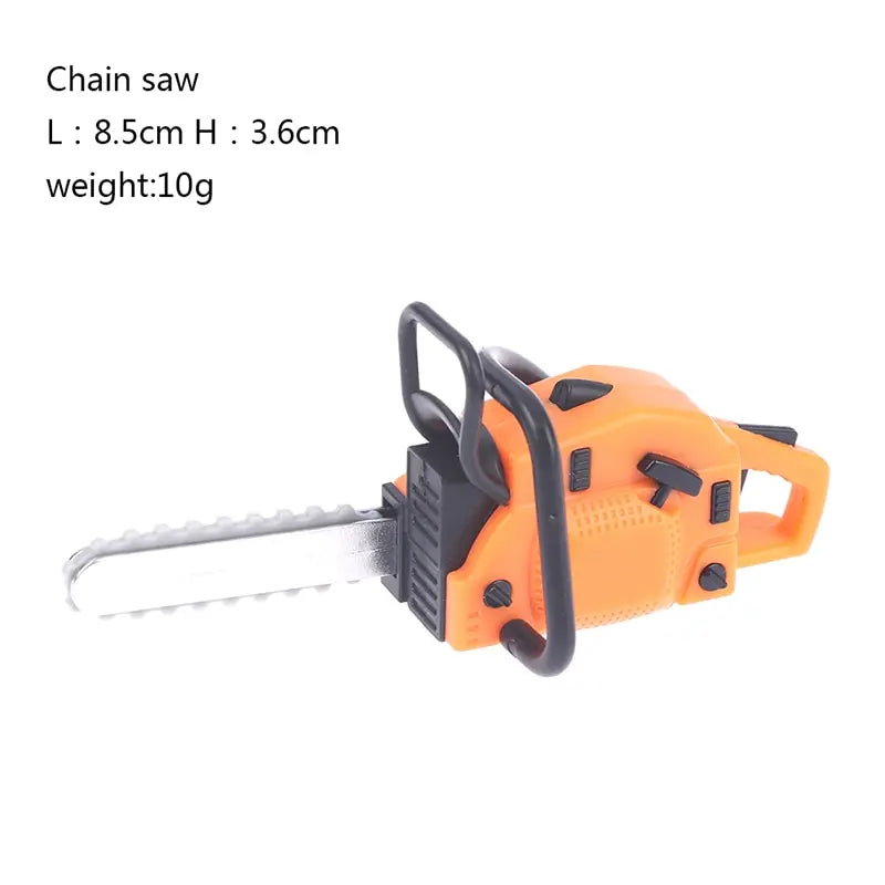 Dollhouse Chain Saw Lawn Mower Model Simulation Repair Tool Saw 1:12 Dolls Houses Miniature Furniture Garden Tools Accessories
