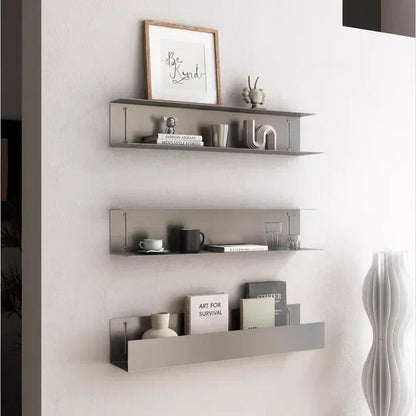 Modern Light Luxury Style Bar Coffee Shop Minimalist Art Pendant Wall-Mounted Decoration Stainless Steel Storage Rack Customized
