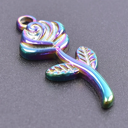 Color Brief Fashion Sense Of Design Pendant Mushroom Chain Heart-Shaped Feather Plant Rose  Marine Dolphin Pendants Diy Jewelry