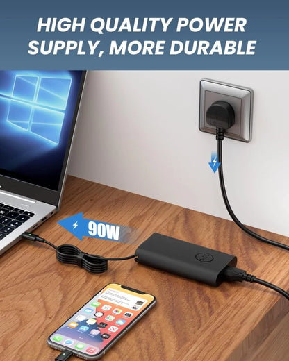 90W USB C Type C Laptop Charger For Dell XPS 15 13 Precision 3540 Latitude 3400 3500 7300 7400 7420 5420 5530 5289 Power Adapter