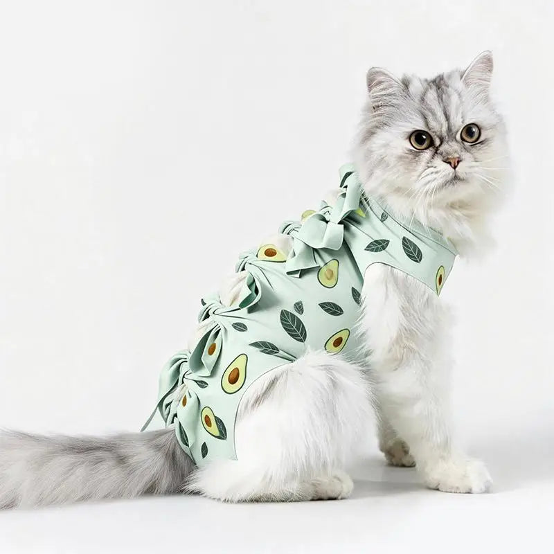 *Pet Neutering Suit Cat Postoperative Recovery Anti Licking Clothing Adjustable Cat Wound Protective Clothes Pet Supplies