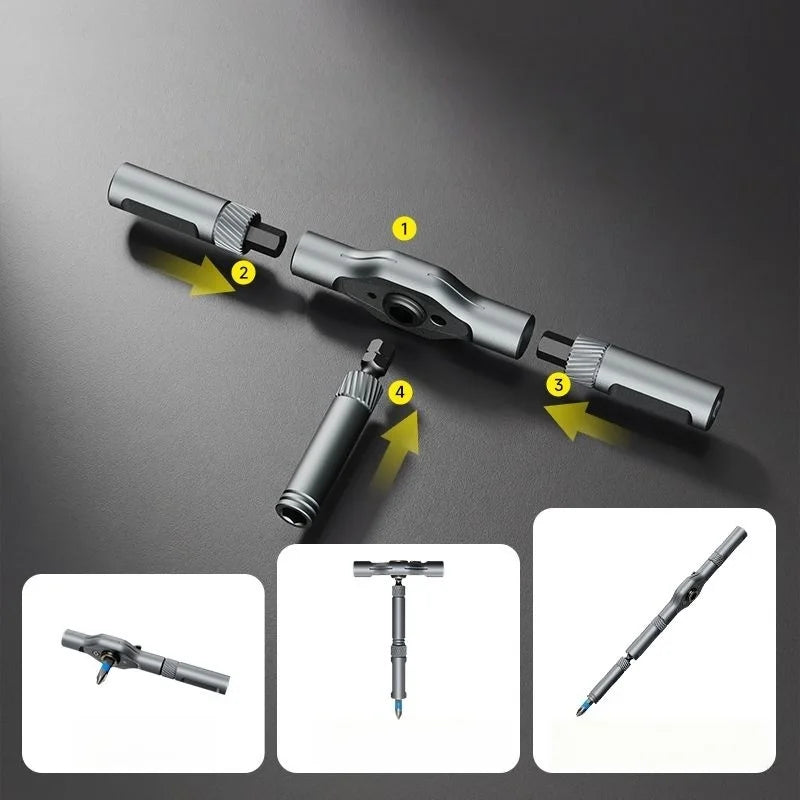 24-in-1 Magnetic Screwdriver Set, DIY Ratchet Driver Kit, Multi-Bit Portable Precision Repair Tool for Furniture, PC & Bicycle