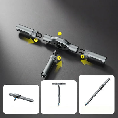 24-in-1 Magnetic Screwdriver Set, DIY Ratchet Driver Kit, Multi-Bit Portable Precision Repair Tool for Furniture, PC & Bicycle