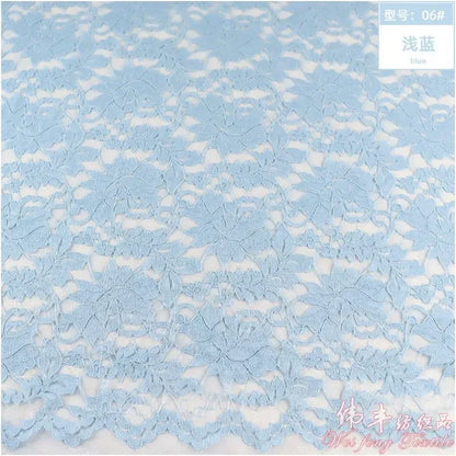 Lace Fabric Elastic By The Meter for Needlework Curtains Dresses Skirts Clothes DIY Sewing Comfortable Soft Cloth Red White Blue