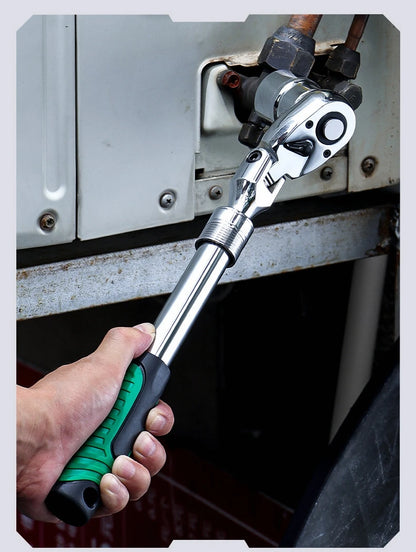 Drive Socket Drive Standard Ratchet Wrench , 1/4，3/8，1/2 Inch Flexible 72-Tooth Extendable Telescopic Socket Spanner Wrench