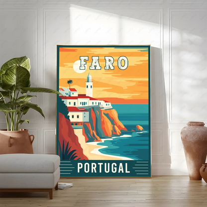 Pictures Portugal Painting Poster Room Decor Home Decoration Interior Wall Art Printing Waterproof Bathroom BedRoom Posters Gift