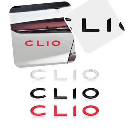 3D Metal Car Styling Letter Emblem Rear Trunk Badge Body Sticker For CLIO Logo 2 3 4 Tailgate Nameplate Auto Accessories