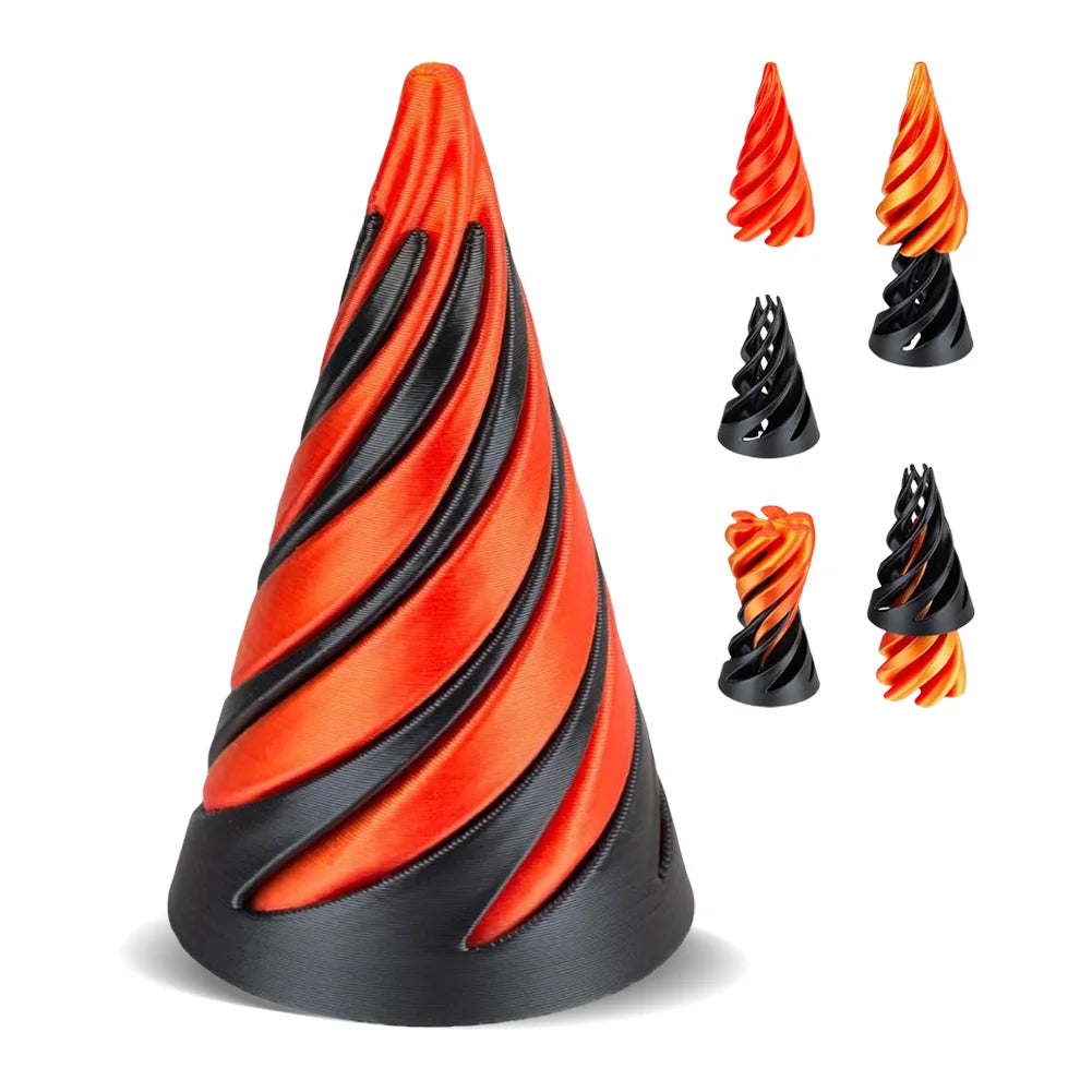 2024 3D Printed Helix Screw Fidget Toy Impossible Pyramid Passthrough Sculpture Spiral Cone Decompression Decorative Ornaments