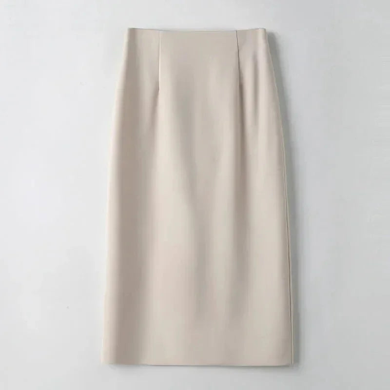 2026 Elegant A Line Long Skirts Women Spring Summer Faldas Fashion High Waist Office Lady Back Slit Mid-Length Pencil Skirts