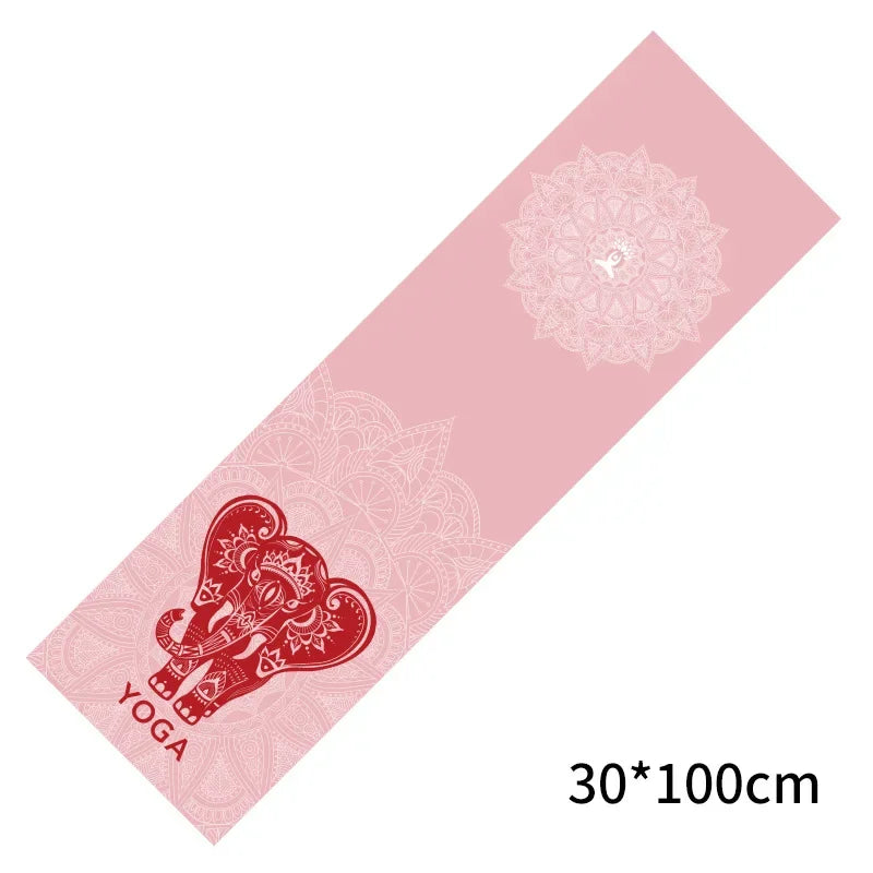 Yoga Cooling Sports Printed Towel 30*100cm Yoga Mat Cover Non-slip Gym Fitness Microfibre Travel Quick Drying Mat Pilates Gift