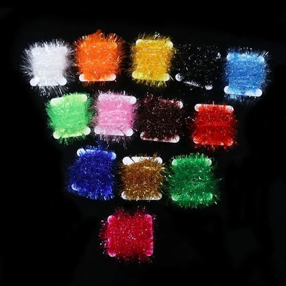 2 Meters / Card Fly Tying Material Sparkle For Nymph Fly Fishing Tinsel Lures Streamer Ice Chenille Fly Tying Thread