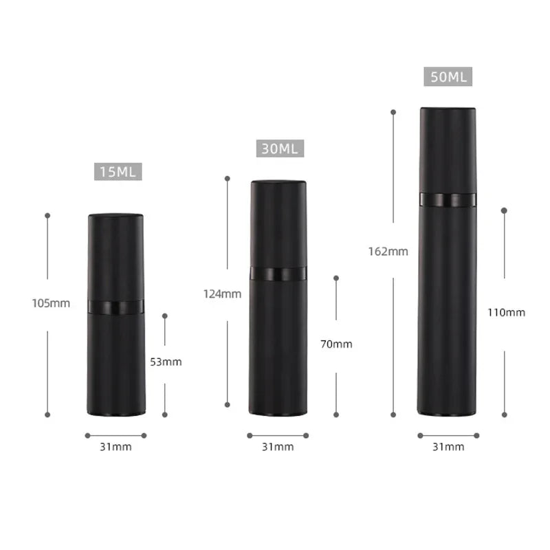 Plastic Pump Bottle 15ml 30ml 50ml Vacuum Pump Bottle Travel Bottling Container Black Lightproof Airless Spray Bottle Lotion