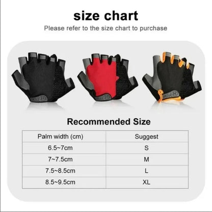1Pair Gym Gloves Fingerless Gloves Anti-Slip Shock-Absorbing Gloves Sports Gloves for Training Lifting Weight Cycling