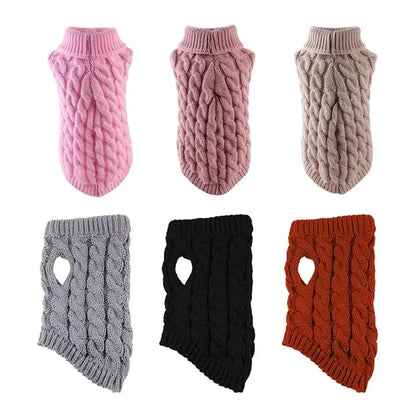 Pet Dog Sweater Small Dog Clothes Fashion Autumn Winter Solid Knitting Warm Comfort Clothing Cat Puppy Clothes Costume