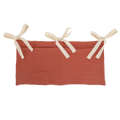 Baby Crib Organizer Cot Caddy Bed Storage Bag 2 Pockets Bedside Hanging Diaper Nursery Organizer for Diapers Toys Clothing