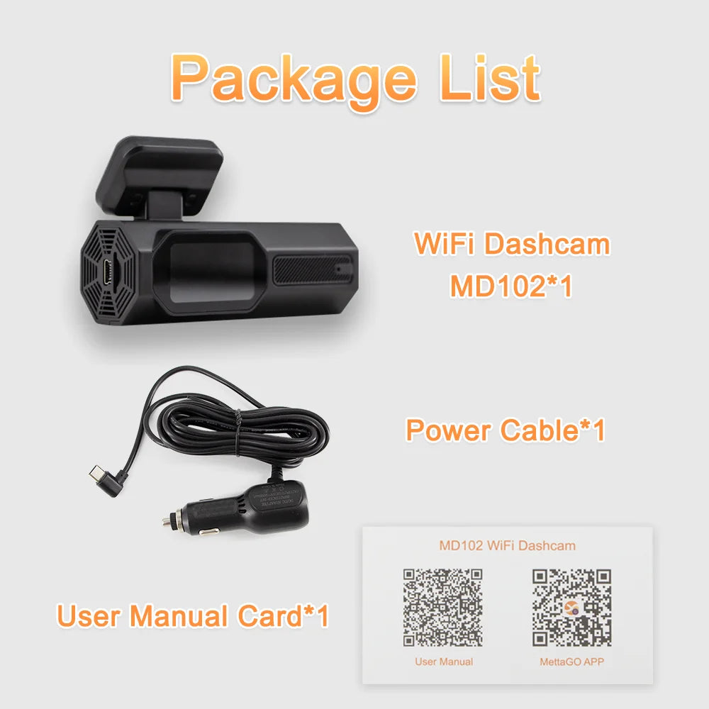 Dash Cam 2K For Car DVR WiFi Dash Camera Vehicle DVR Recorder HD Video Recorder Web App Control