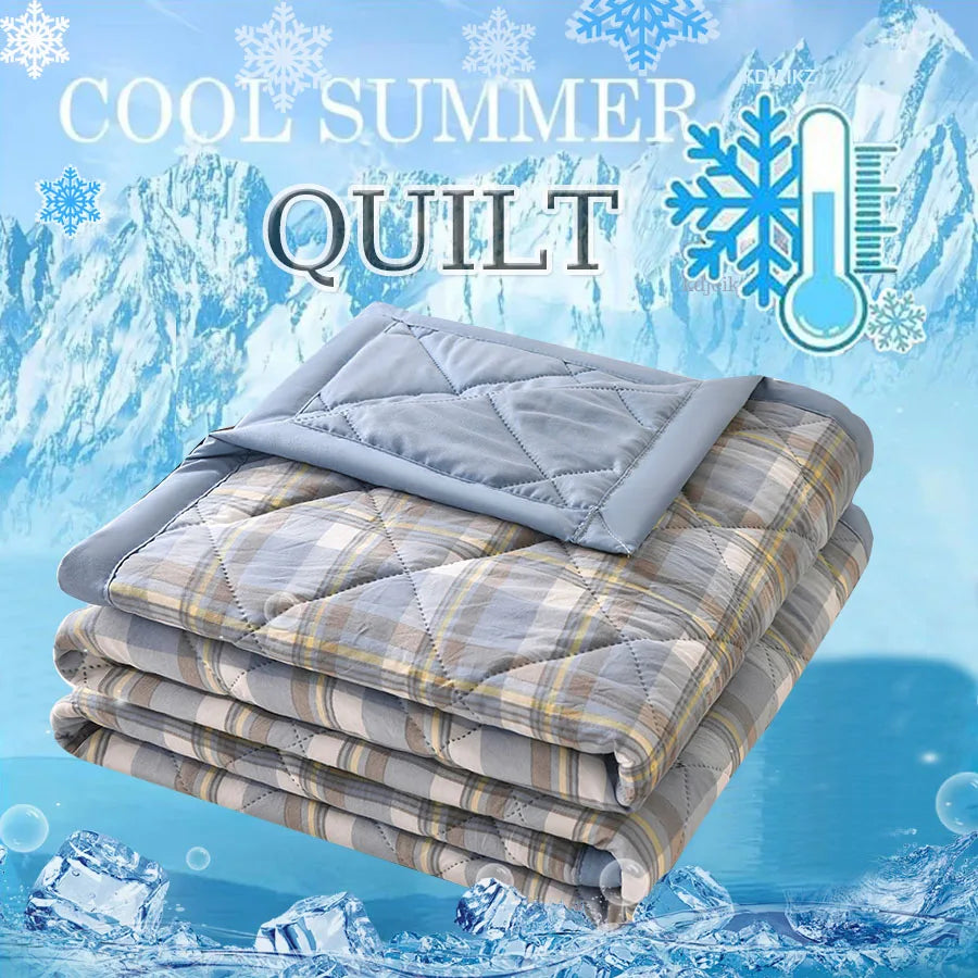 Summer Thin Comforter Soft Air-Conditioned Four Season Comforter Machine Washable Single Double Blanket Ultrasonic Quilted Quilt