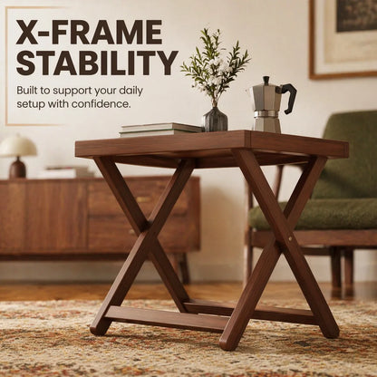 Folding Side Table,Durable Tv Tray Bed Table,Small End Table For Living Room, Bedroom