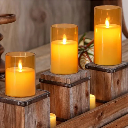 AA81-PP Flamless Flickering Candles With Remote And Timer, LED Pillar Candle For Dinner Wedding Holiday Decor