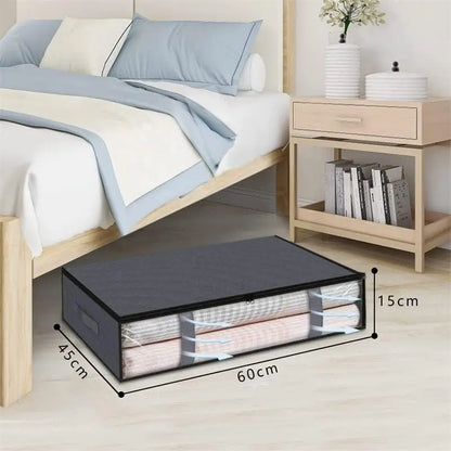 4-Pack Large Capacity Underbed Storage Bags Organizer with Clear Window and Handles for Blanket, Comforter, Bedding, Clothes