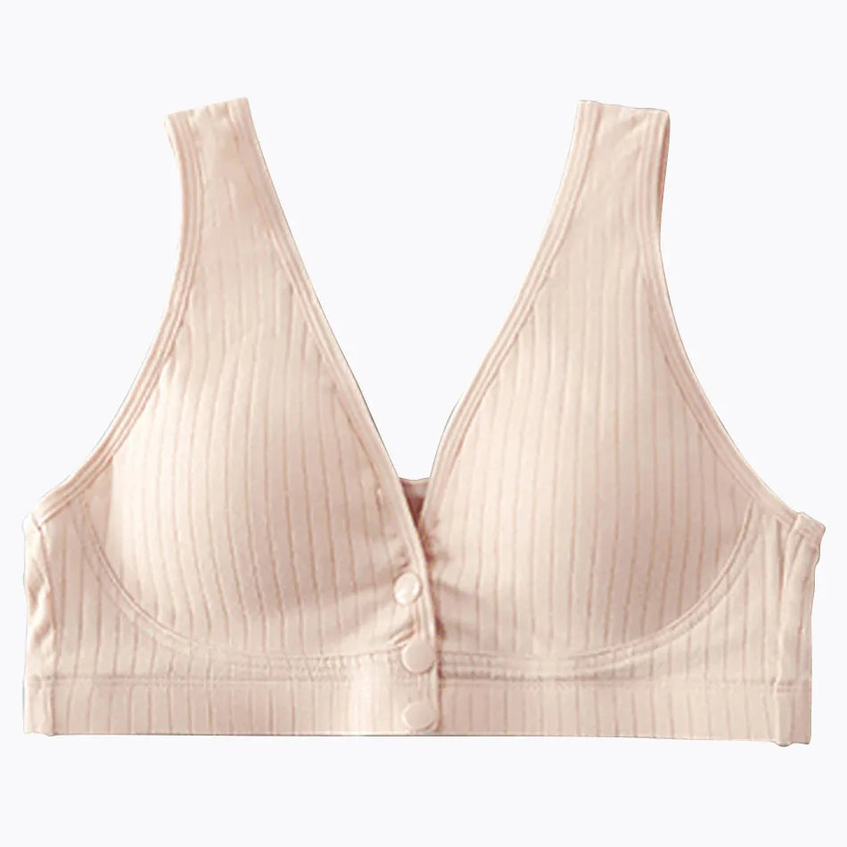 Cotton Maternity Nursing Bras Pregnant Breastfeeding Front Button Thin Breatable Pregnancy Women Underwear No Underwire Bralette