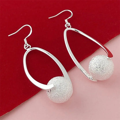 925 Sterling Silver Fashion Beaded Earrings for Women to Wear on Important Occasions Charm Jewelry