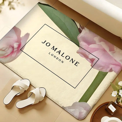 JO M-mALONE Makeup Brand Floor Mat Soft Flannel Rug Non-Slip Absorbent Mat For Bathroom Bedroom Home Decor