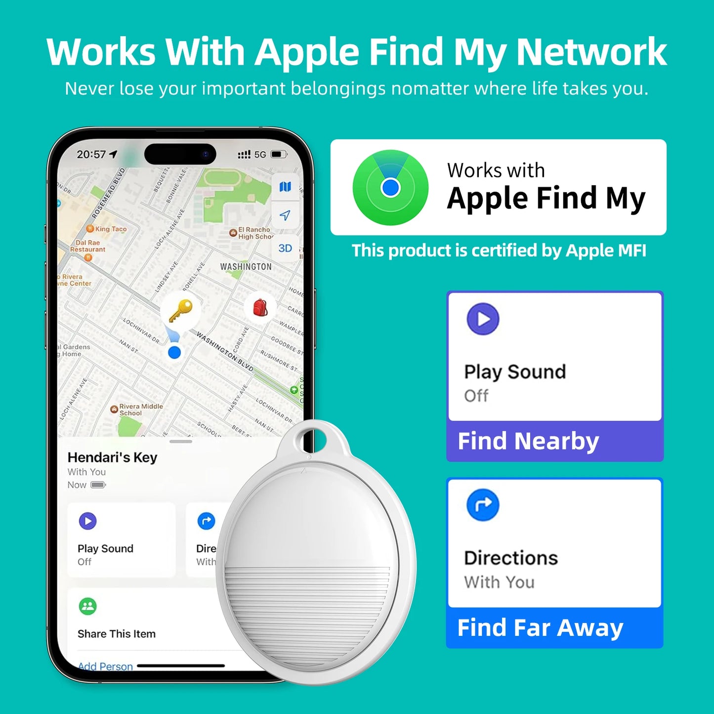 GPS Tracker For IOS Smart Bluetooth-compatible Mini GPS Locator Wallet Key Finder Anti Lost Device Work with Find My APP