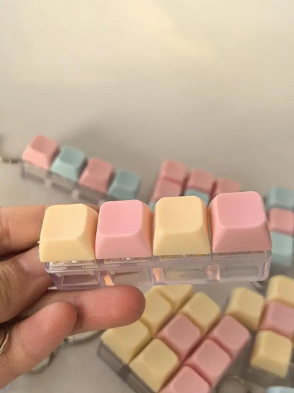 Keyboard Caps Toy Press Stress Relief Fidget Button Key Caps Fidget Keychain Keyboard Keychain Toys Finger Keyboard Key Toy